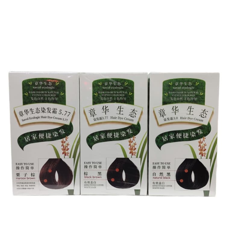 Zhanghua Tintura de Cabelo Ecológica Óleo Assado Tintura de Cabelo Creme Planta Preta Tintura de Cabelo Creme Castanha M