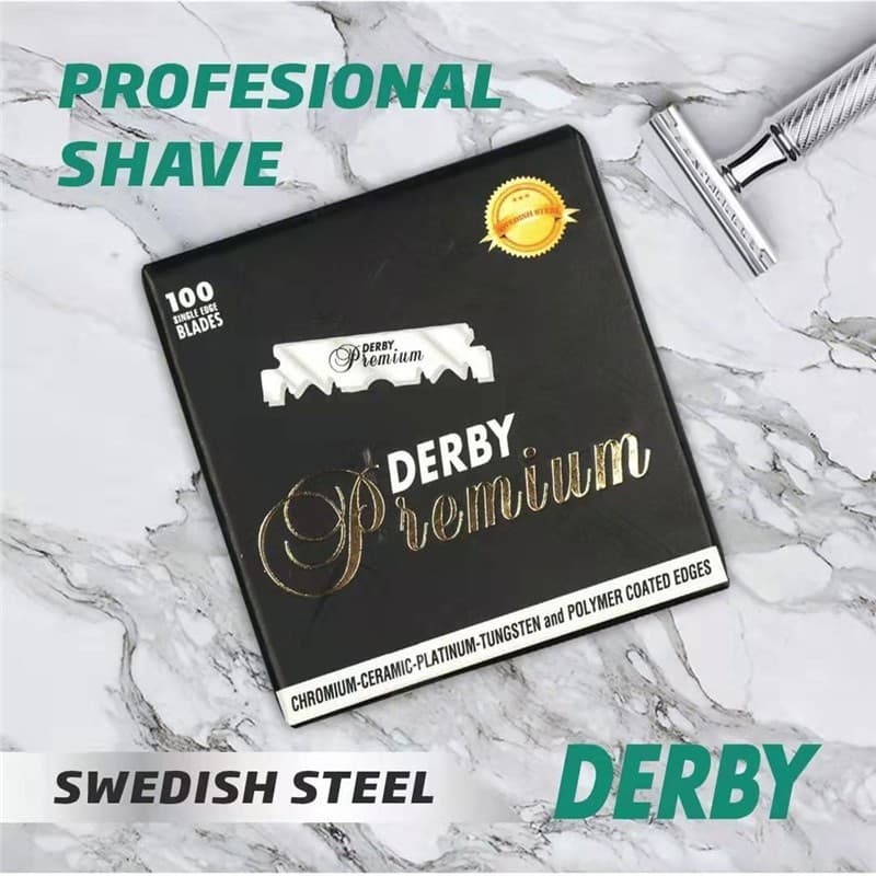 Turquia derby lâmina de ouro preto Manual de barbear aço inoxidável lâmina única aparar sobrancelha faca de corte 100 pe