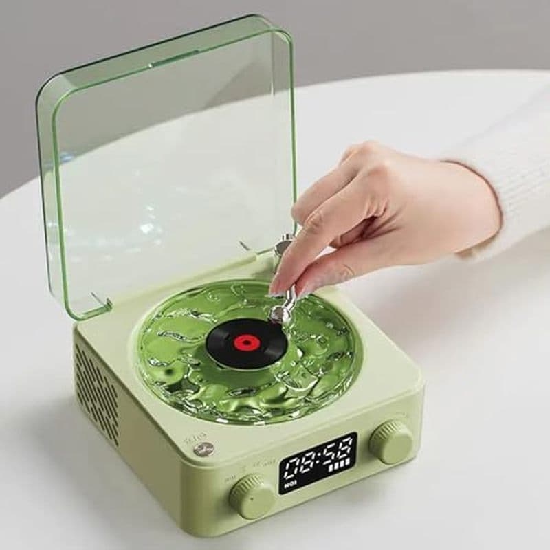 Alto-Falante Dpofirs 2024 Aqua , Toca-Discos De Ondas , Elegante Com Luz Noturna E Display De Tempo Estéreo Multifuncion
