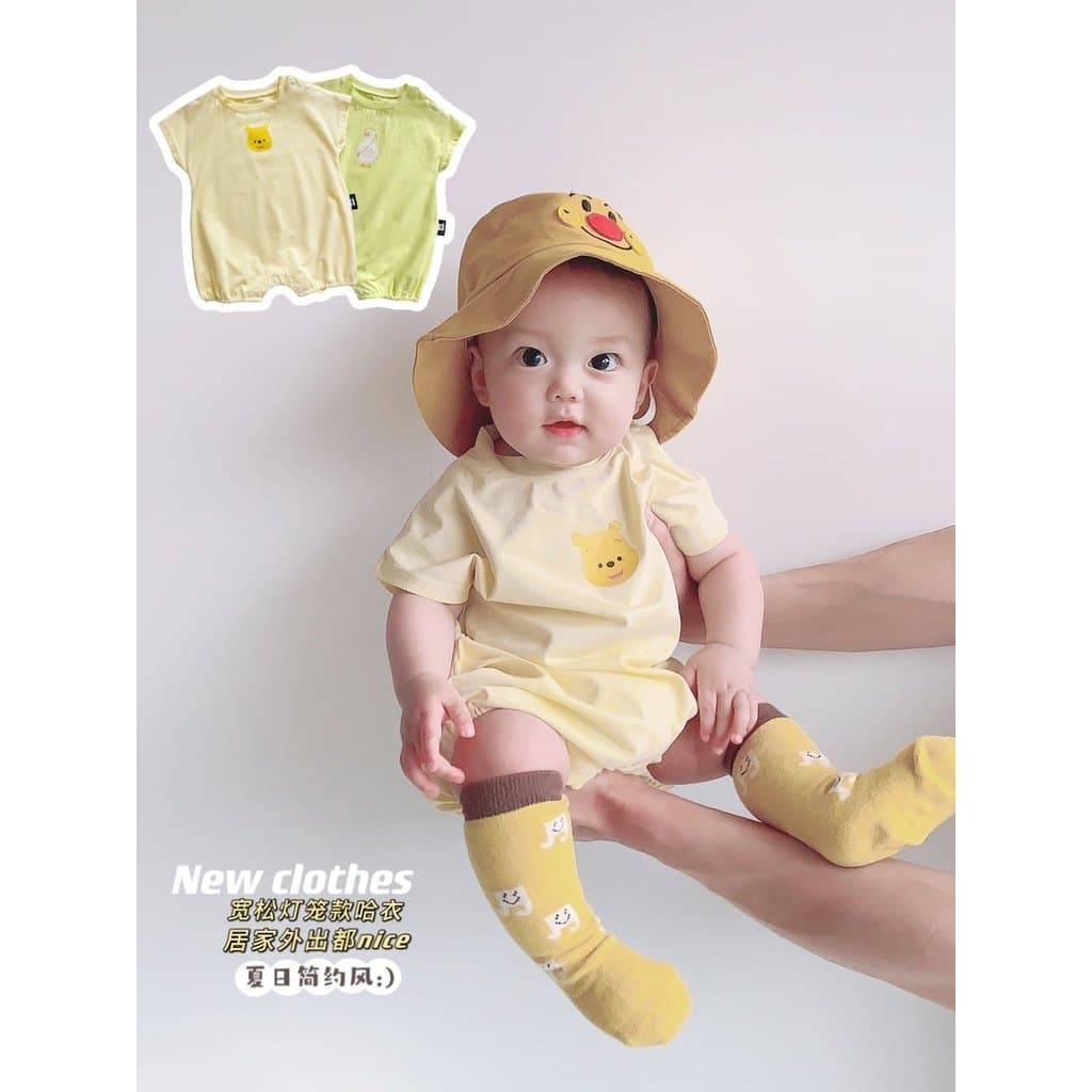 Macacão de bebê roupas de verão fino princesa macacão masculino feminino bebê de manga curta puro algodão ar condicionad