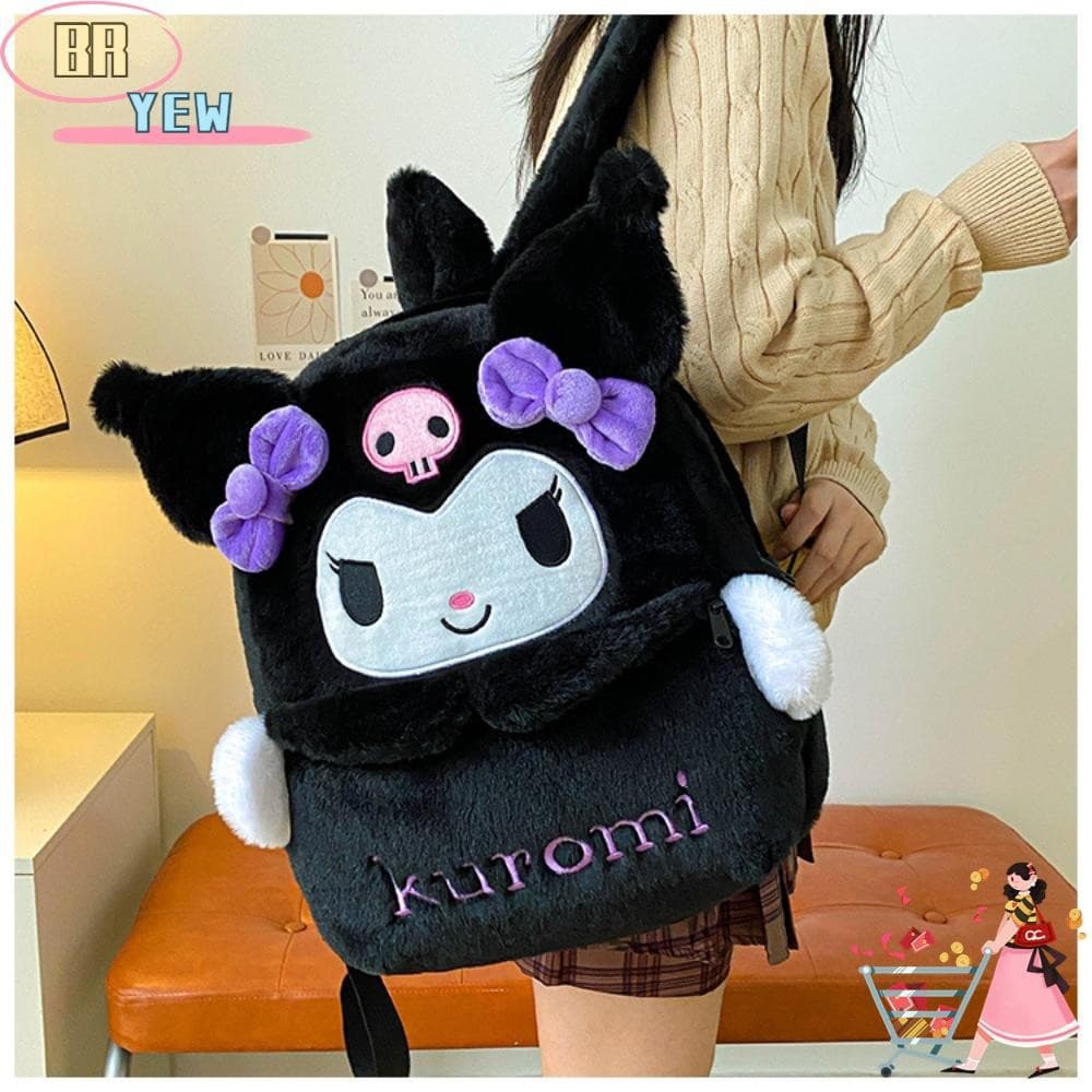 Bolsa De Ombro YEE , Mochila Sanrio Kuromi , Lindas Bolsas Peludas De Pelúcia Cinnamoroll Melody Para Meninas