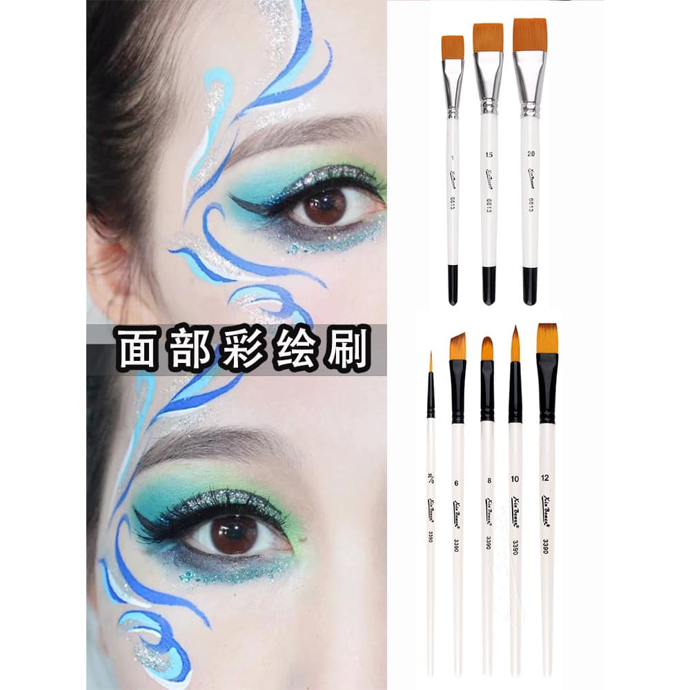 Corpo rosto pintura escova caneta crianças rosto pintura ferramenta gancho linha caneta gravação caneta escova plana obl