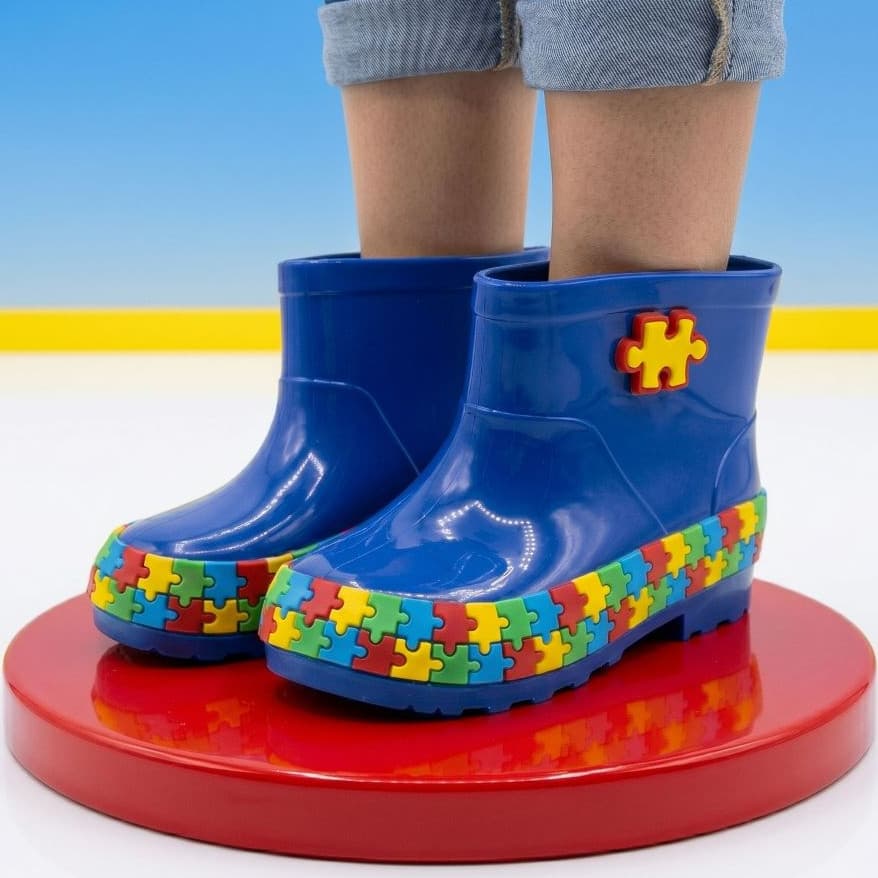 Galocha Infantil Autista Masculina TEA Confortável Várias Cores Lançamento Bota De Chuva Envio Já