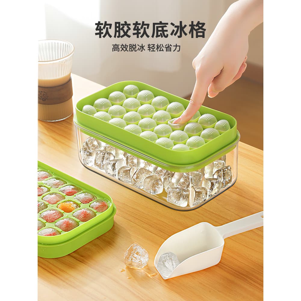 Molde de cubo de gelo para fazer gelo, bola de gelo congelada de qualidade alimentar doméstica, moedor de Silicone macio