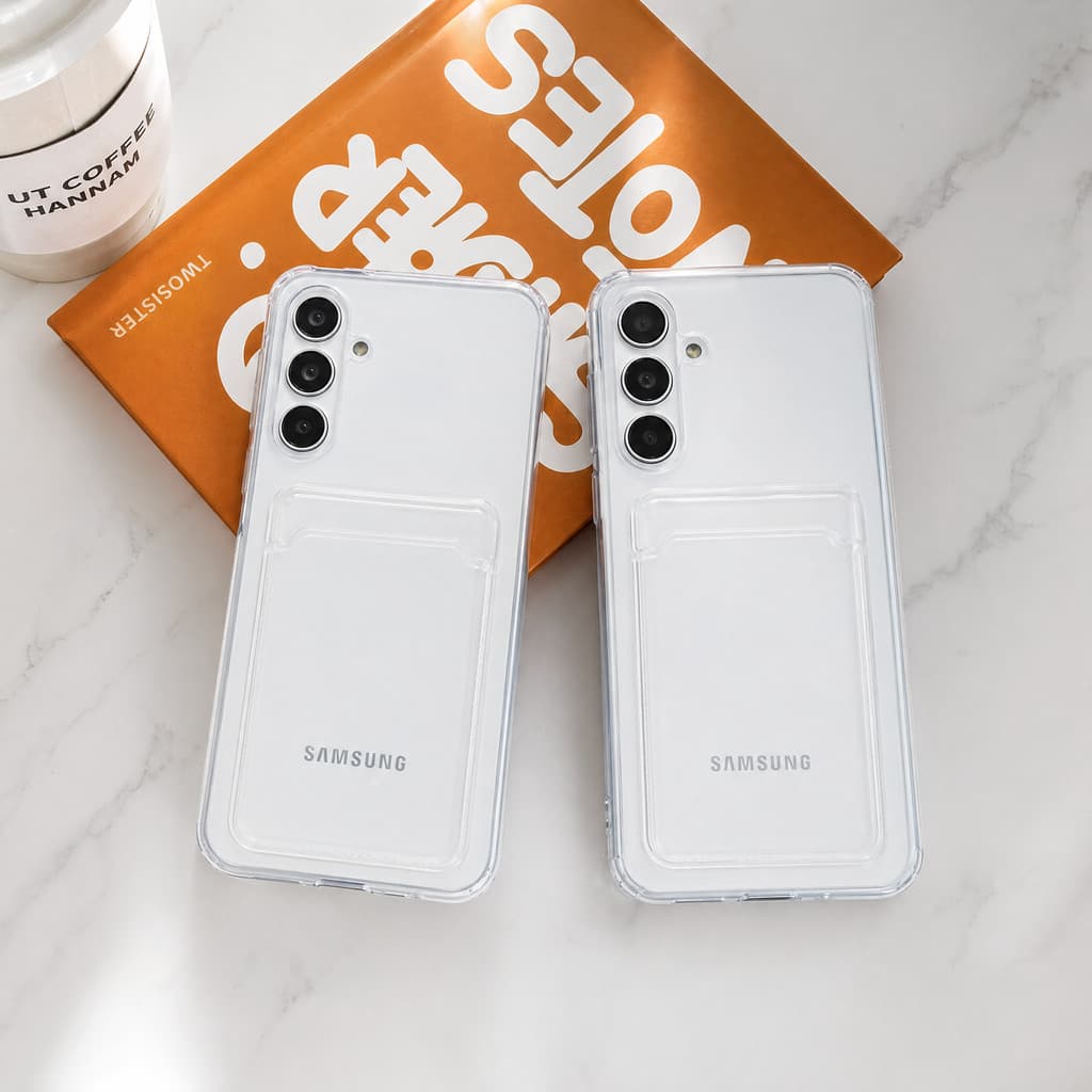 Capinha transparente com cartão Anti-impacto Para Samsung A07 A16 A17 S25 PLUS EDGE A14 A54 A55 A35 A23 S20 FE