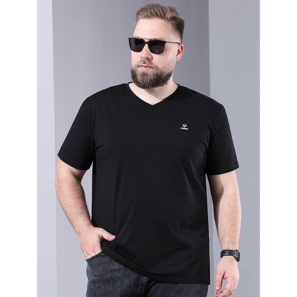 Baisheng Fox Plus Size Roupas Masculinas Mais Gordura Extra Grande Leve Roupas de Verão Verão Verão Preto Fat Guy com de