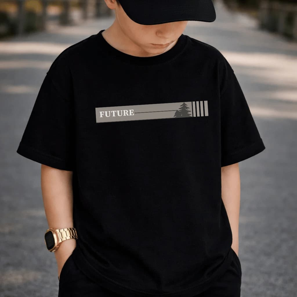 Camiseta Infantil e Juvenil Estampada Future Linha 100% Algodão Premium Criança Personalizada Unissex Blusa Camisa