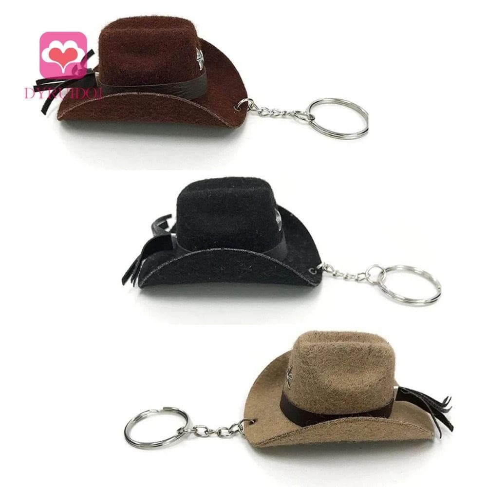 ADYRUIDOJ Chaveiro De Cowboy Ocidental , Chapéu Decoração De Ornamentos Portátil Mini Saco Elegante Festa Temática