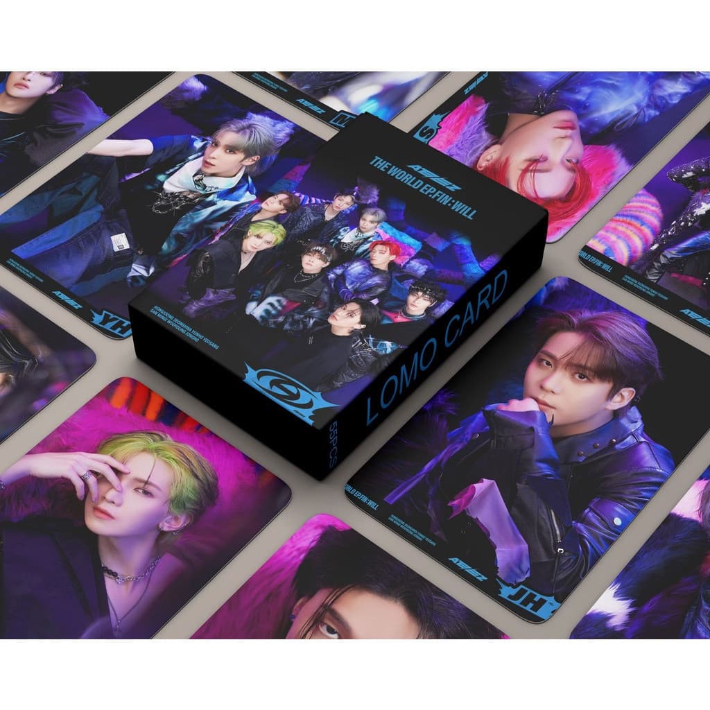 KPOP 55pcs/box ATEEZ Photocards THE WORLD EP.FIN : Cartão WILL Postal