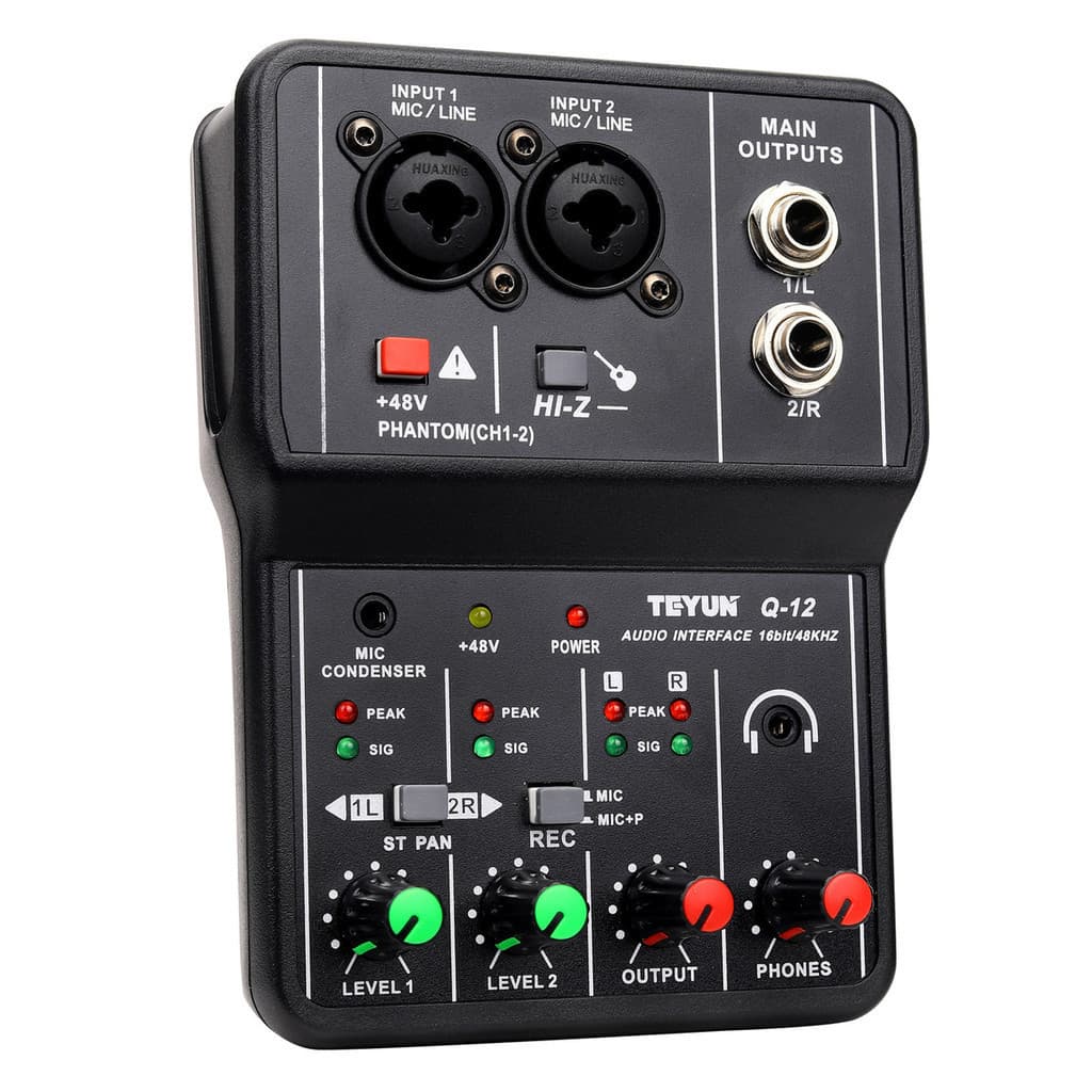 Mesa Mixer Placa de Som LE-702 Lelong Interface de Áudio USB 5V