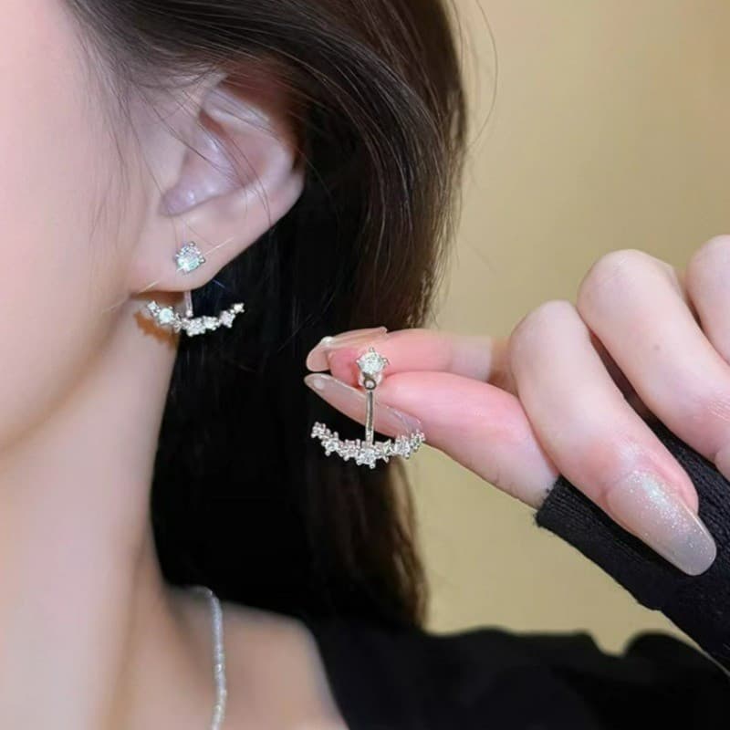 1 Par De Brincos De Zircônia Moda Coreana Brinco Simples Acessórios De Joias Para Meninas Doces