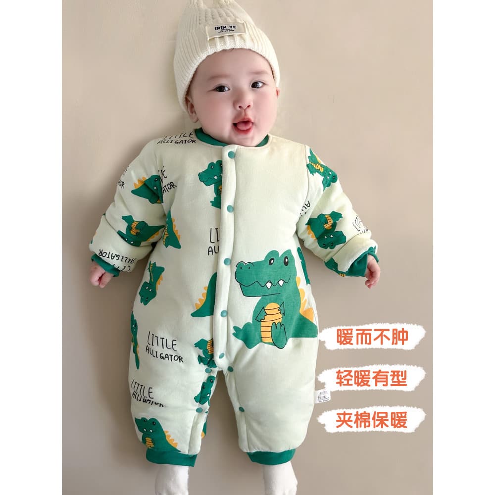 Wow wow Roupas de algodão para bebês, roupas de outono e inverno, macacão acolchoado, roupas de algodão fino para homens