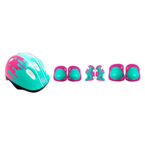 Kit Protecao Infantil Completo 7 Pecas Capacete Joelheira Cotoveleira Seguro