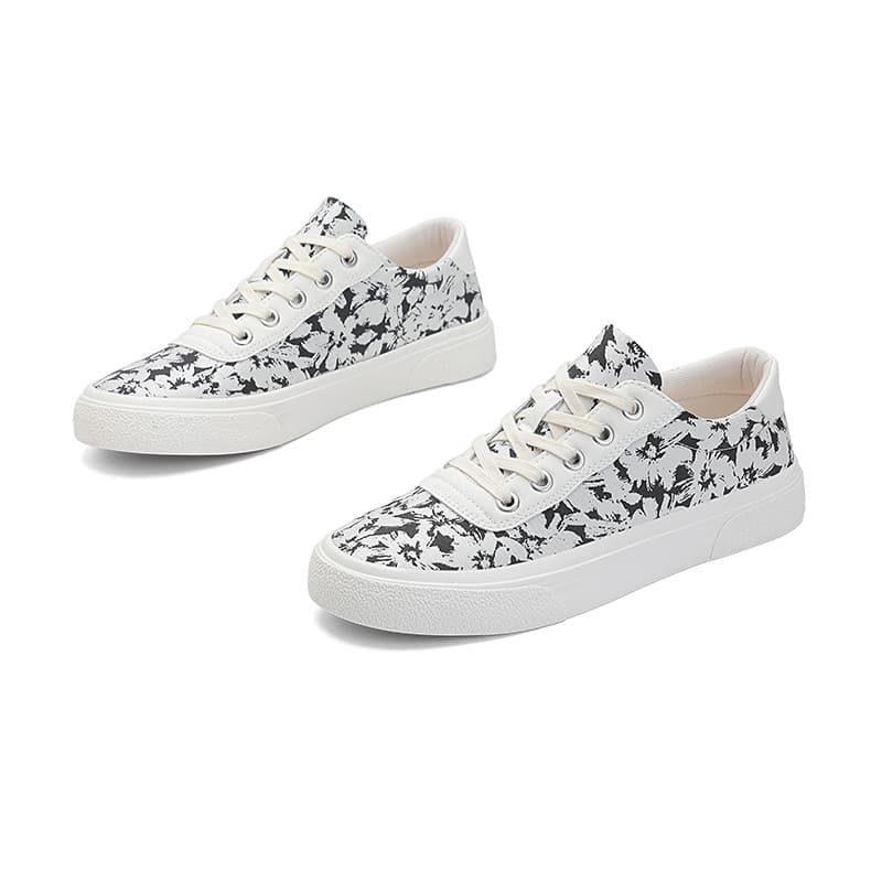 Lanhua moda Casual impresso sapatos de lona das mulheres dos homens All-Match tênis de sola macia respirável cor branca