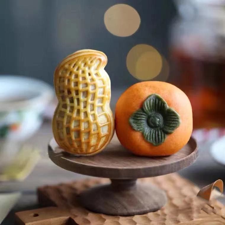 Caqui Mid-Autumn Mooncake molde Tik Tok Super quente mesmo estilo amendoim antiaderente molde prensado à mão moedor de p