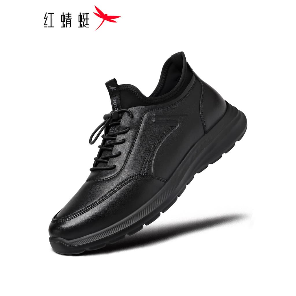 Libélula vermelha sapatos masculinos inverno novos sapatos masculinos preto Casual couro à prova dwaterproof água esport