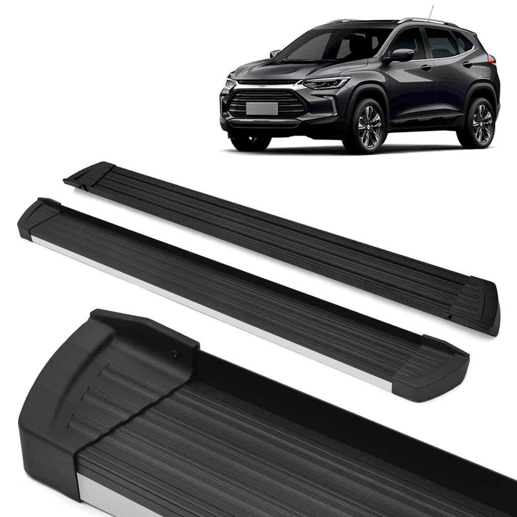 Estribo Slim Tracker 2020/... Preto Fosco C/ Inox