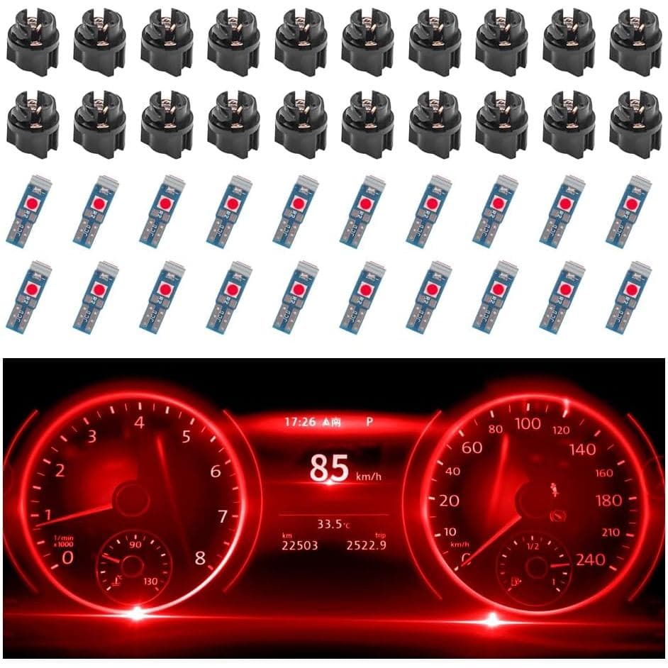 20 Lâmpadas LED para Painel de Carro - Lâmpadas Super Brilhantes para Painel de Instrumentos com Lâmpadas LED T5 37 74 e