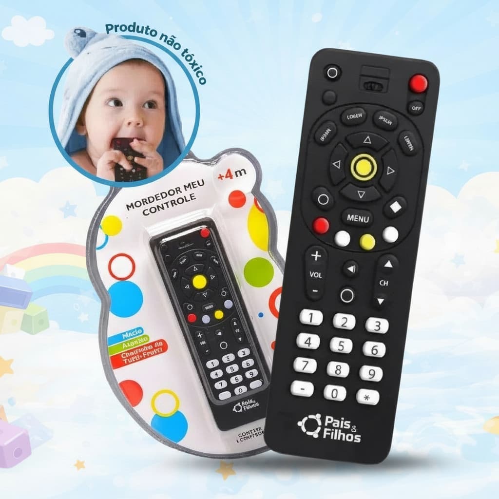 Mordedor Meu Controle de Vinil BPA Free +4 meses Pais&Filhos