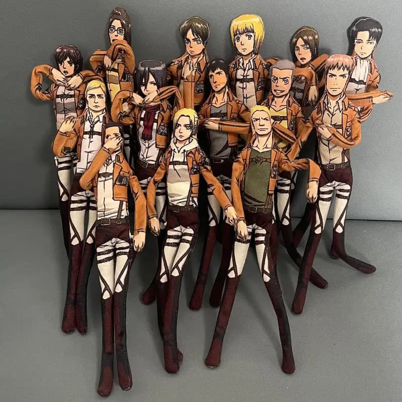 Bonecos de Pelúcia Attack on Titan Reiner Braun Zoë Hange com Esqueleto de Arame Móvel, Adereço de Halloween Feito à Mão
