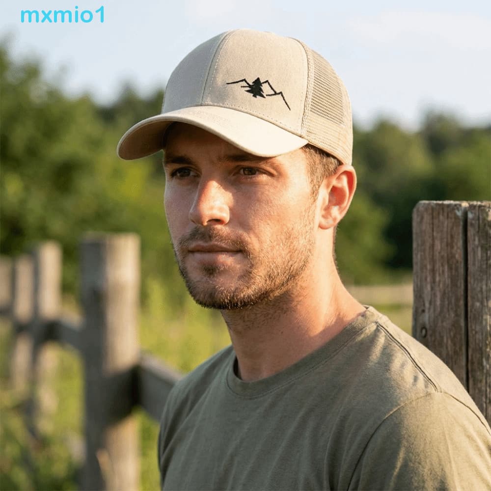 MXMIO1 Boné De Beisebol De Secagem Rápida , Ajustável De Malha Com Bordado De Montanha , Chapéu Snapback De Algodão
