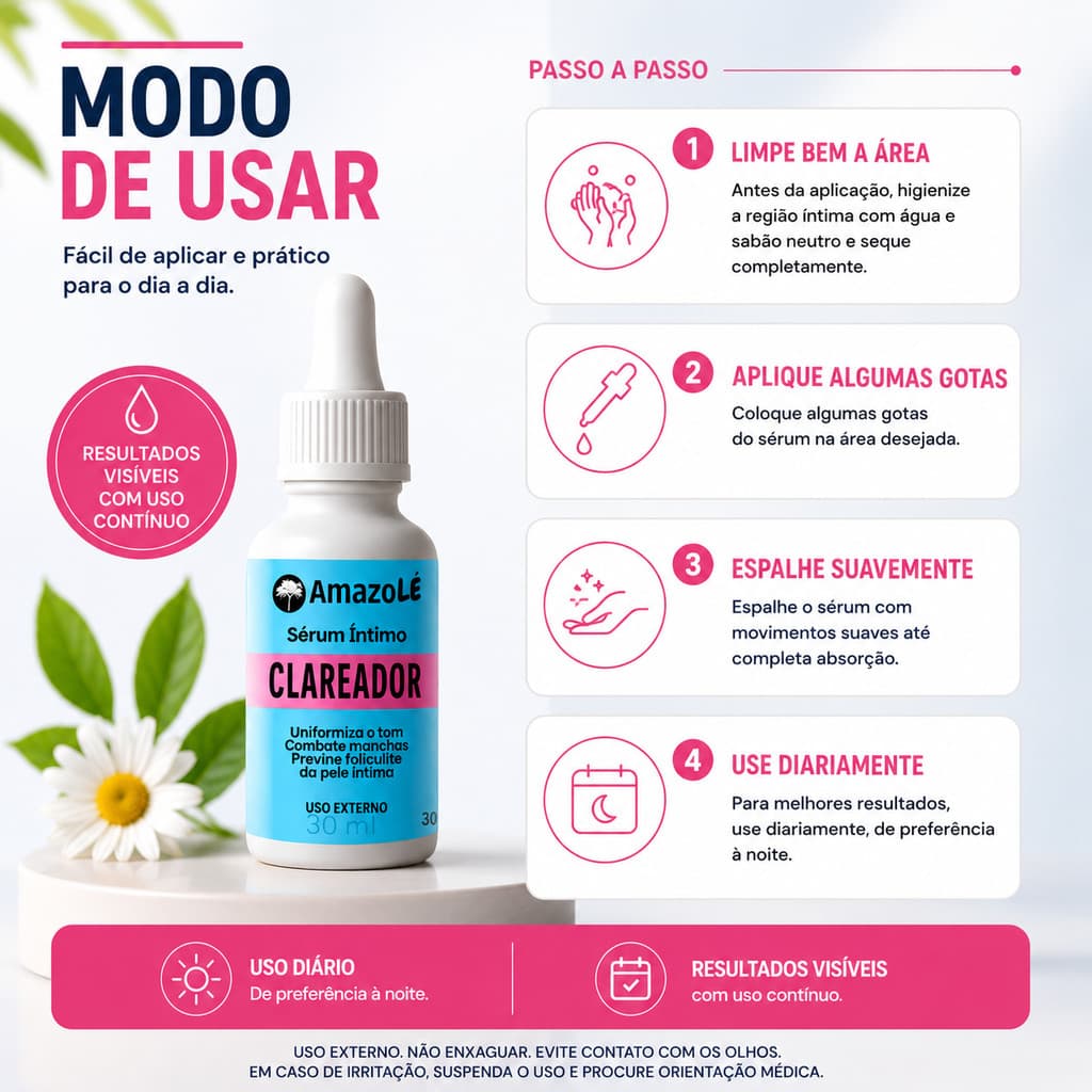 Serum clareador de manchas virilhas e axilas Amazolé 30ml
