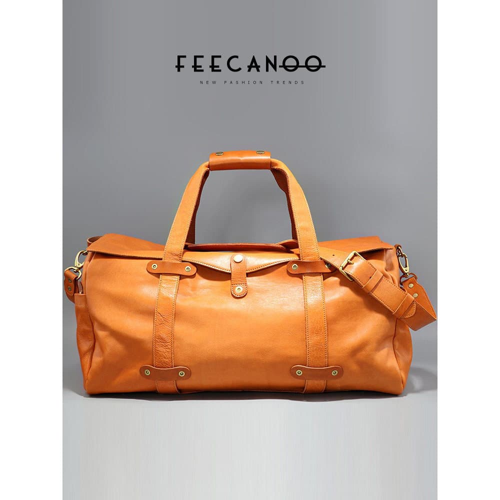 Novo estilo bolsa de viagem masculina lavada vegetal curtido couro Commuter All-Match viagem de negócios de curta distân