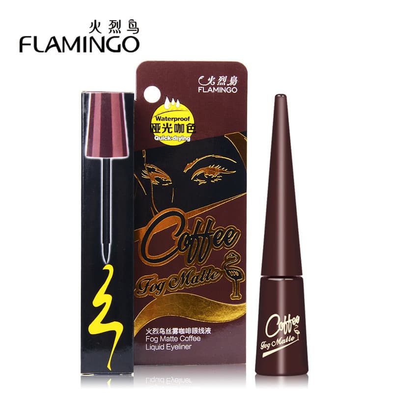 Flamingo Silk Mist Café Delineador Líquido À Prova D 'Água Não Mancha Genuíno Fosco Fosco Marrom Escuro Delineador Maqui