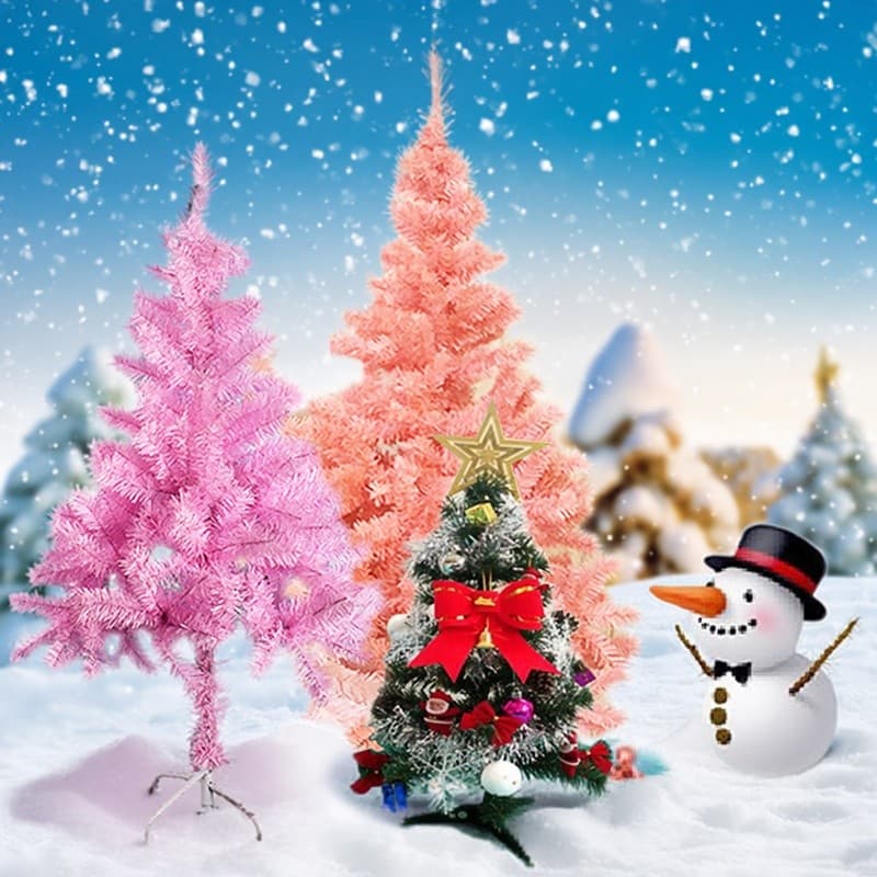 Pacote de árvore de Natal de luxo criptografado de 1.8 m com conjunto de lanterna rosa romântico presente de decoração d