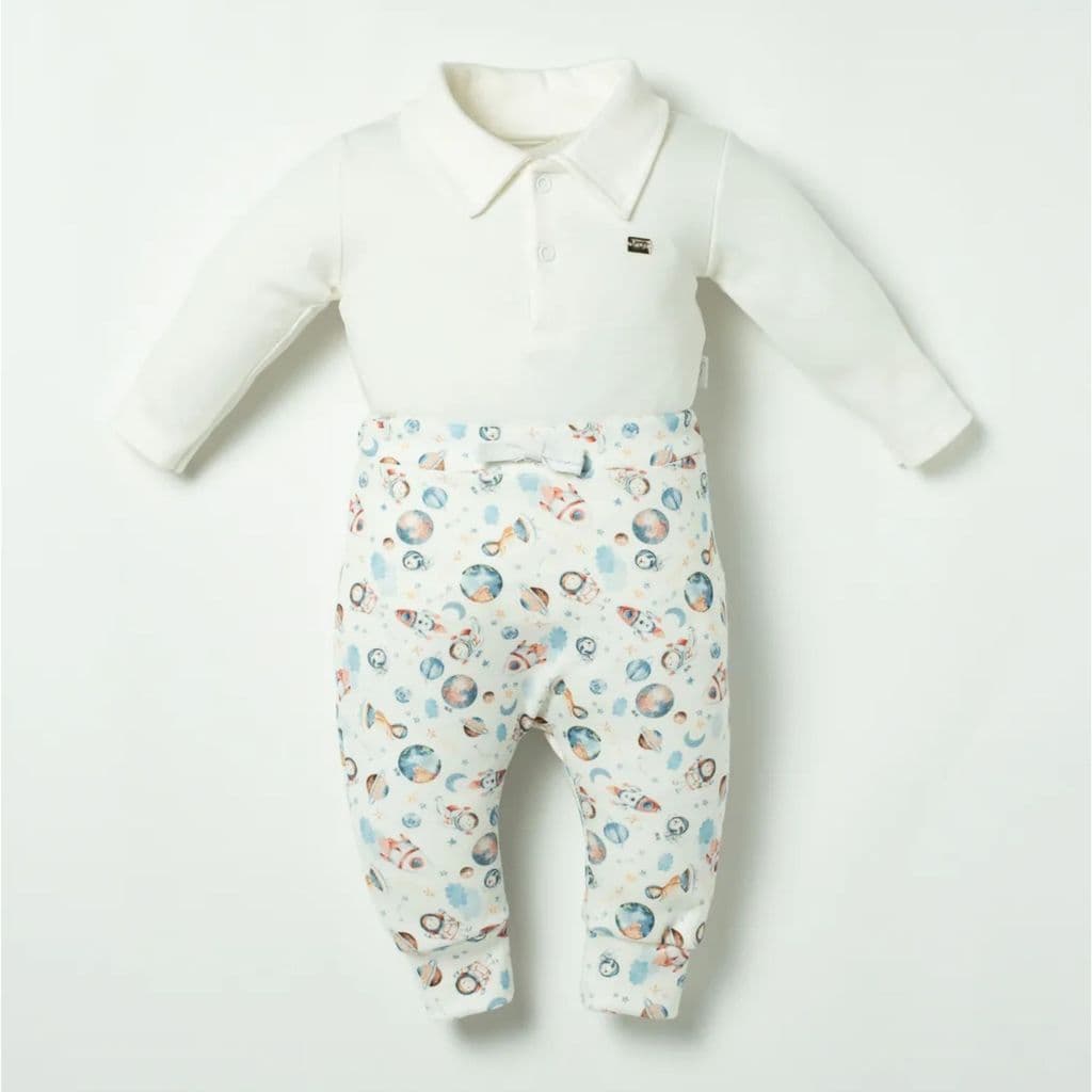 Conjunto Bebê Body Longo Polo + Calça Saruel Espacial - Hug