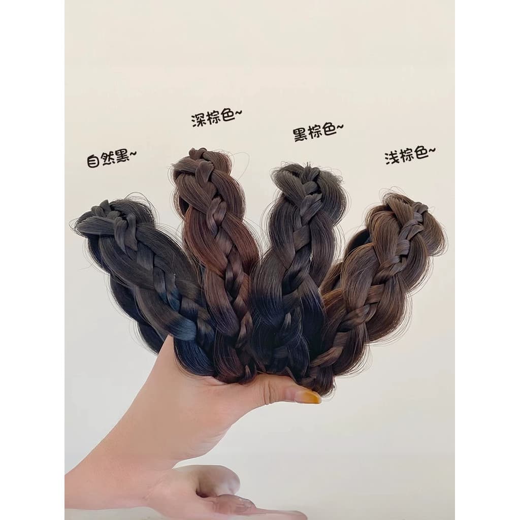Crianças osso de peixe trança peruca bandana meninas de uma peça torção trança bandana Hairpin não estrangula a cabeça d