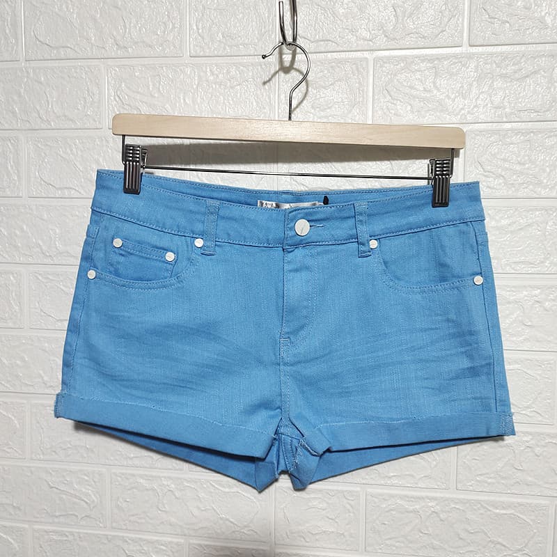 Atraente verão Casual denim Shorts feminino algodão elástico denim calças retas calças quentes lavadas cor clara All-Mat