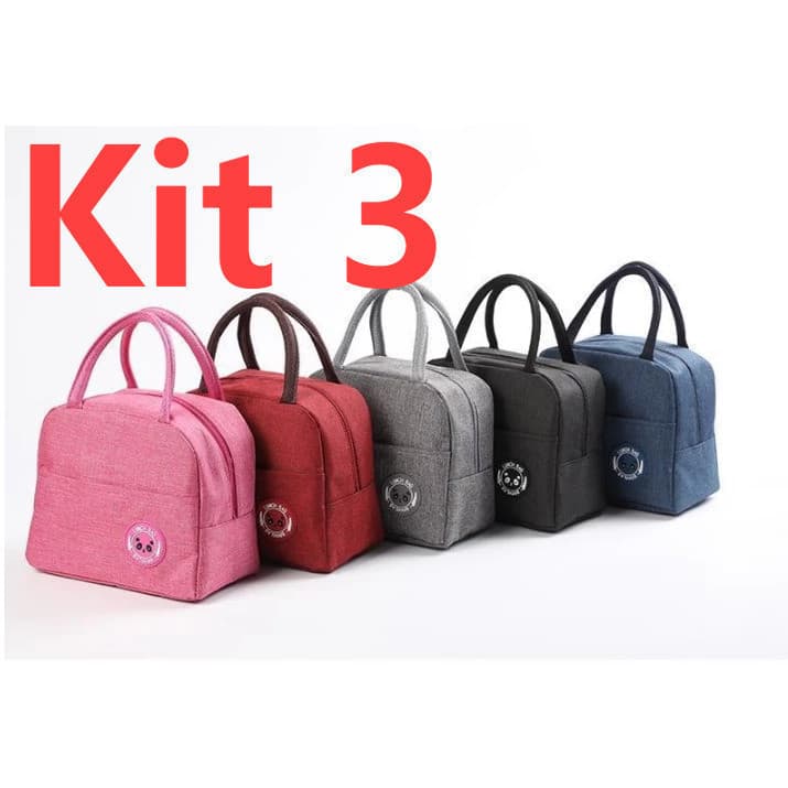 Kit 3 Bolsa Térmica Portátil Com Isolamento Térmico De Desenho