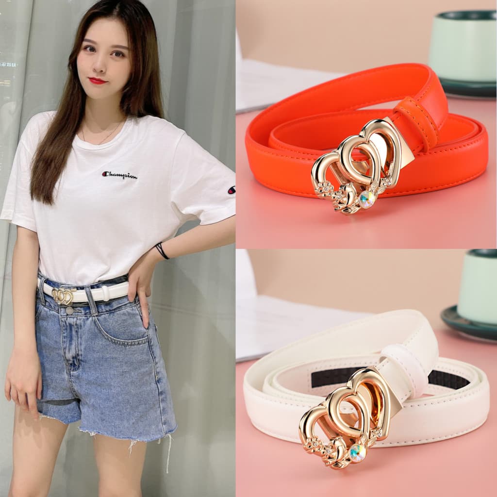 Novo estilo cinto feminino fivela automática moda elegante Jeans cinto decoração acessórios versão coreana All-Match cin