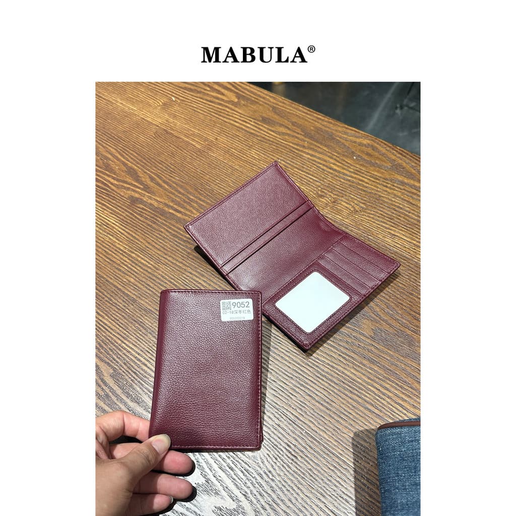 MABULA bolsa de documentos de couro genuíno unissex 2026 primavera porta-passaporte porta-cartões multifuncional multifu