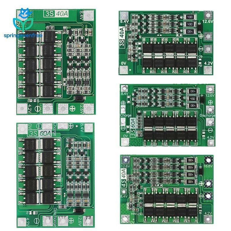 Spe 3S 4S 40A 60A Placa De Proteção Do Carregador De Íon-Lítio 18650 BMS Para Motor De Broca 11.1V 12.6V/14.8V 16.8V Mel