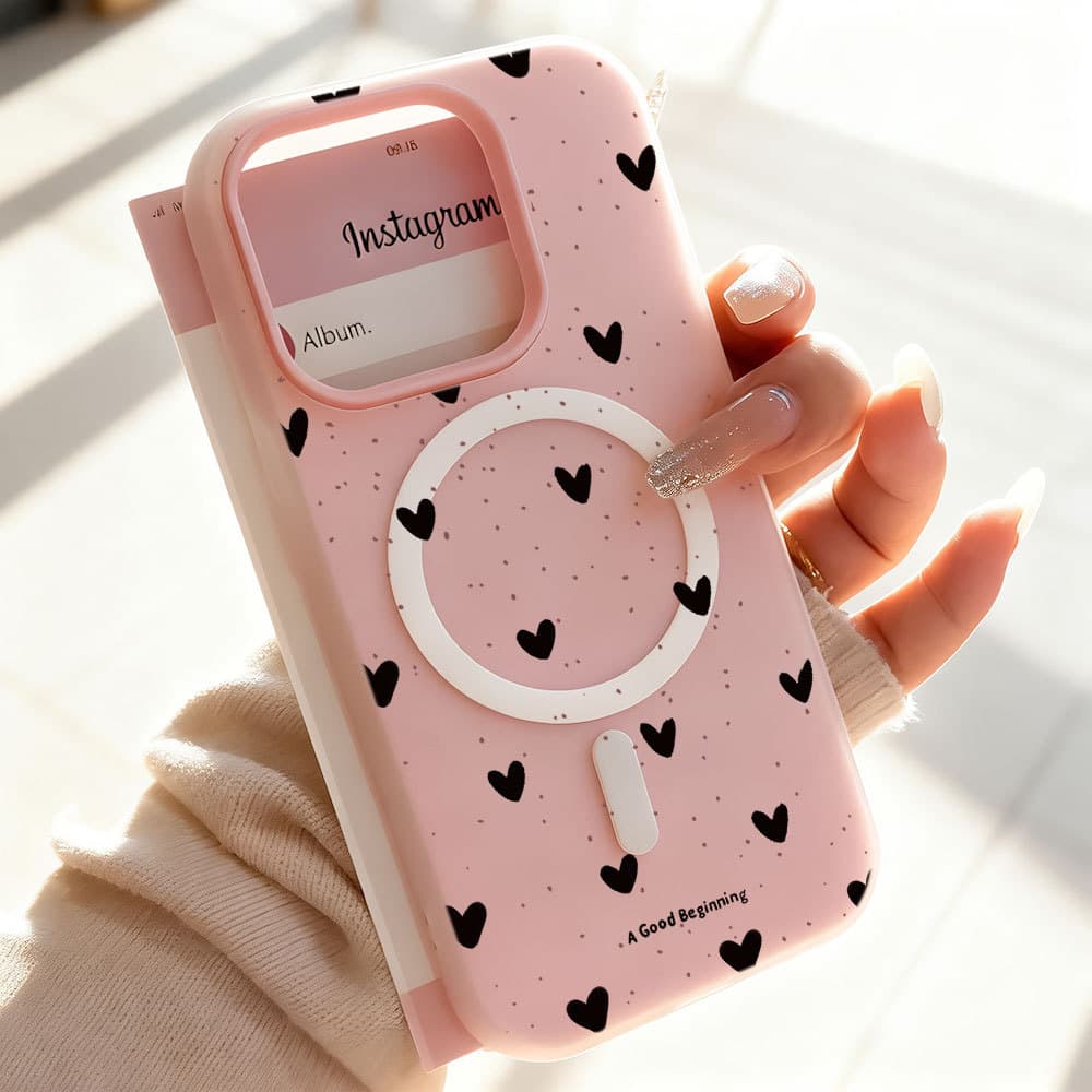 Capa De Gelatina Magnética Capinha Anti-impacto Coração Para IPhone 11 12 13 14 15 16 Normal Plus Pro Max Telefone À Pro