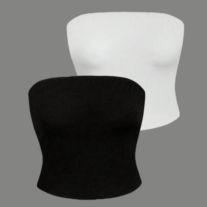 Kit com 2 Cropped Tubinho Suplex Modelagem Acinturada Top Feminino Comprido
