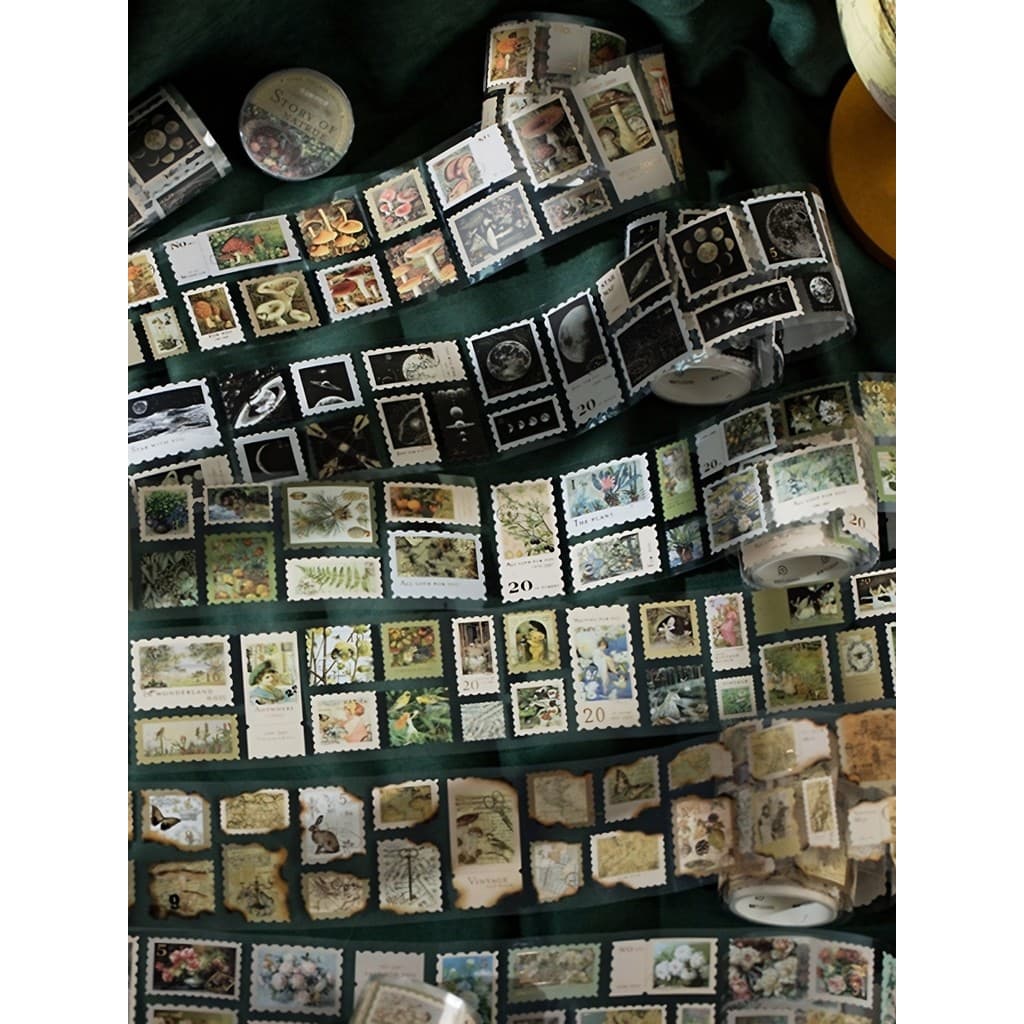 Memórias das memórias fita dourada Retro selo ilustrado livro adesivo bolso fita planta bolso de alto valor revelador