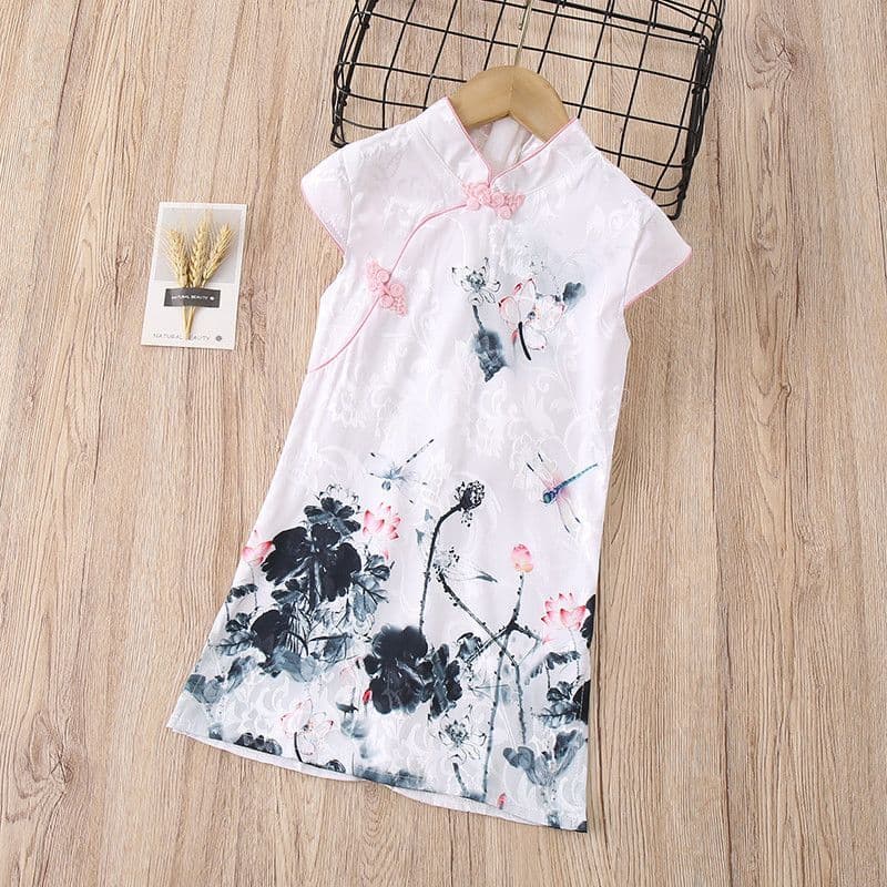 Crianças Cheongsam vestido meninas vestido roupas infantis bebê Tang terno estilo chinês vestido de princesa novo estilo