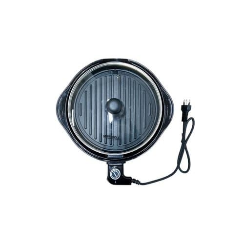 Grill Elétrico 220V Redondo Portátil Temperatura Ajustável Antiaderente Preto 220V