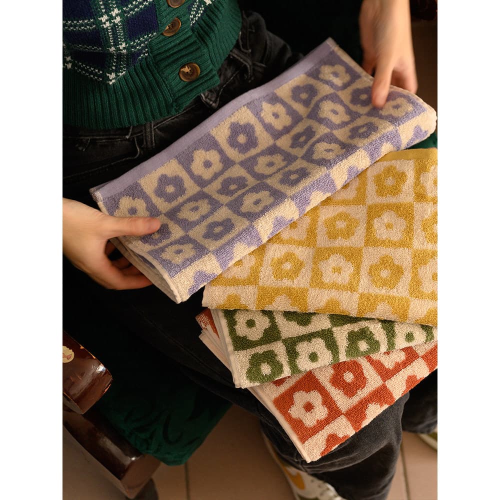 Toalha Floral retrô de algodão puro, toalha de rosto doméstica, toalha de mão absorvente de algodão de alta qualidade, t