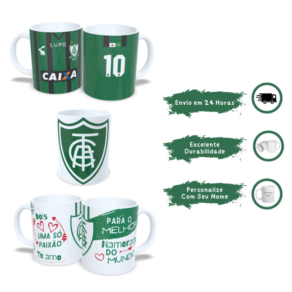 Caneca do Coelho Mineiro! Demonstre Sua Paixão Pelo América MG! Promoção Exclusiva + Envio Rápido!