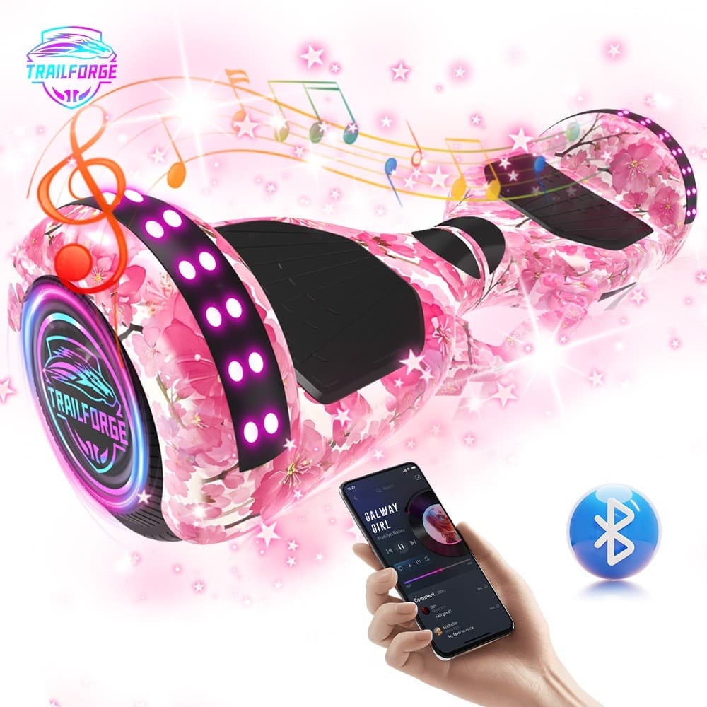 TRAILFORGE Hoverboard 6.5"polegadas 4.4Ah Brinquedos infantis Luzes musicais Bluetooth