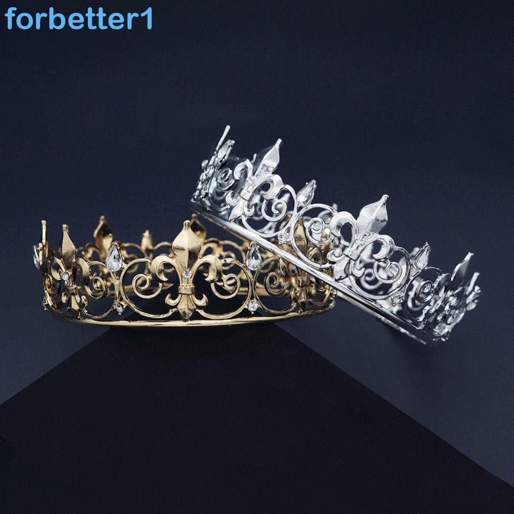 Coroa Rei FORBETTER , De Príncipe De Metal Estilo Coreano Bar Mitzvah , Tiaras Redondas De Argola De Cabelo