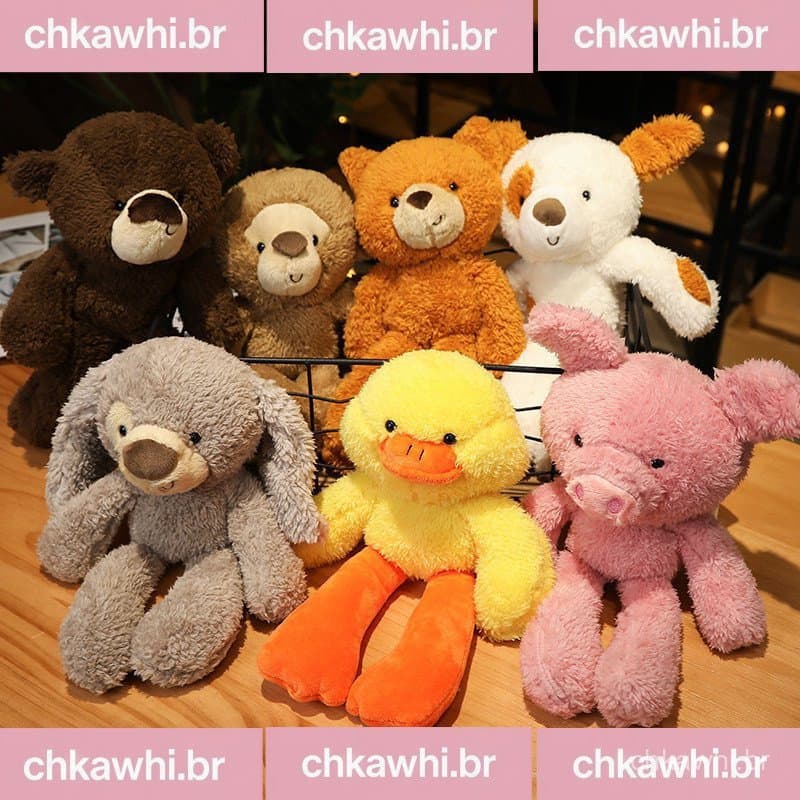 Série De Brinquedos De Pelúcia De Cabeça Grande 8 Animais 30cm Coleção De Fofos