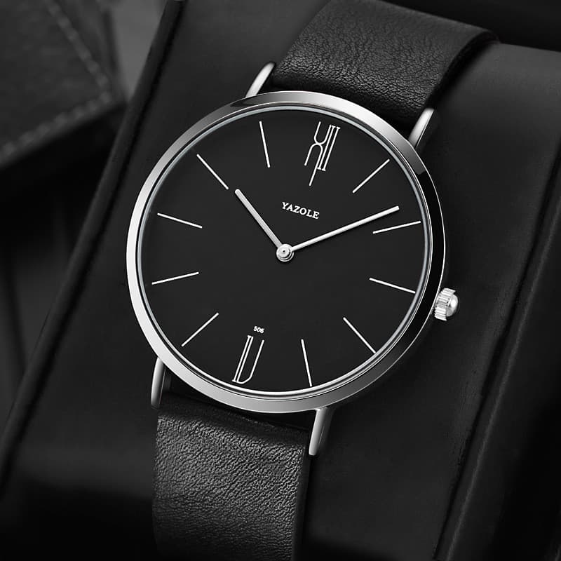 Relogio De Pulso De Quartzo De Analógico Casual Negócios Pulseira De Couro Relógio Para Homens Masculino À Prova Dwaterp