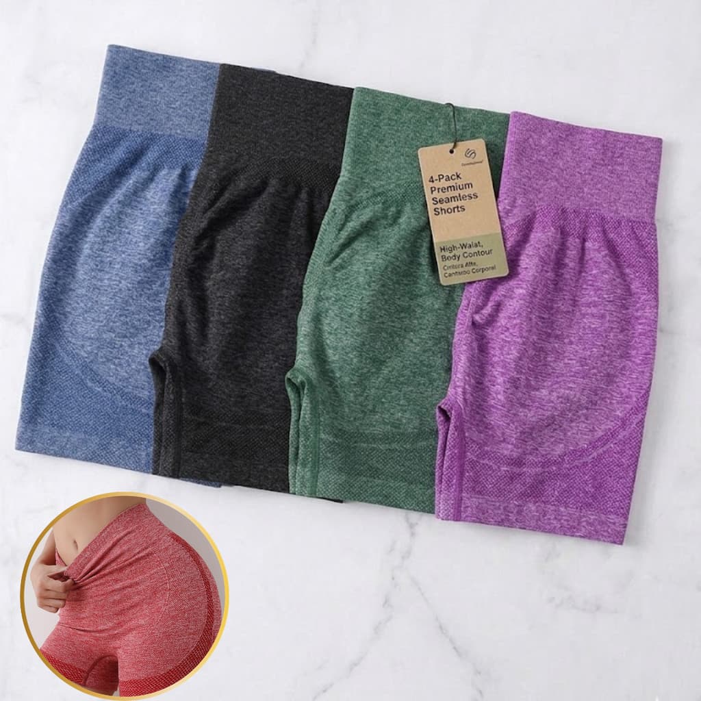 Kit 4 Short Yoga Feminino Premium- Confort