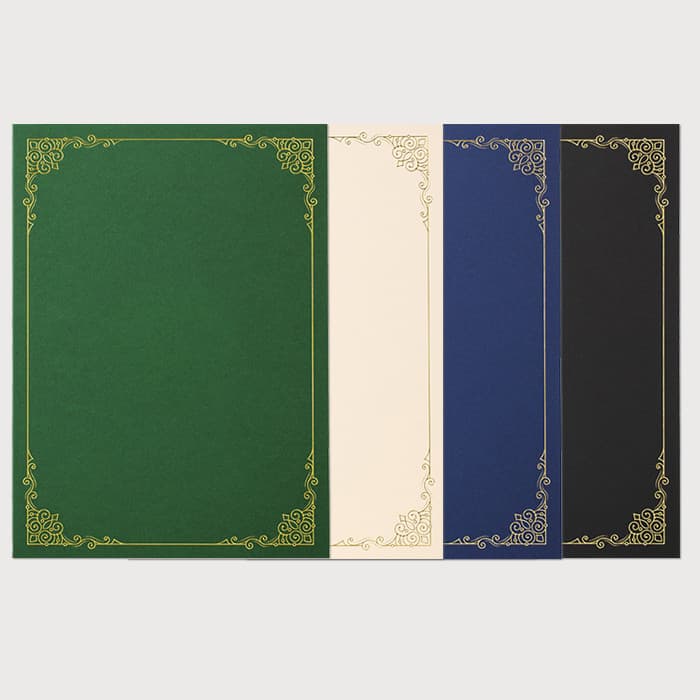 Estilo em branco certificado de um lado dourado capa Universal certificado A4 capa de peça única