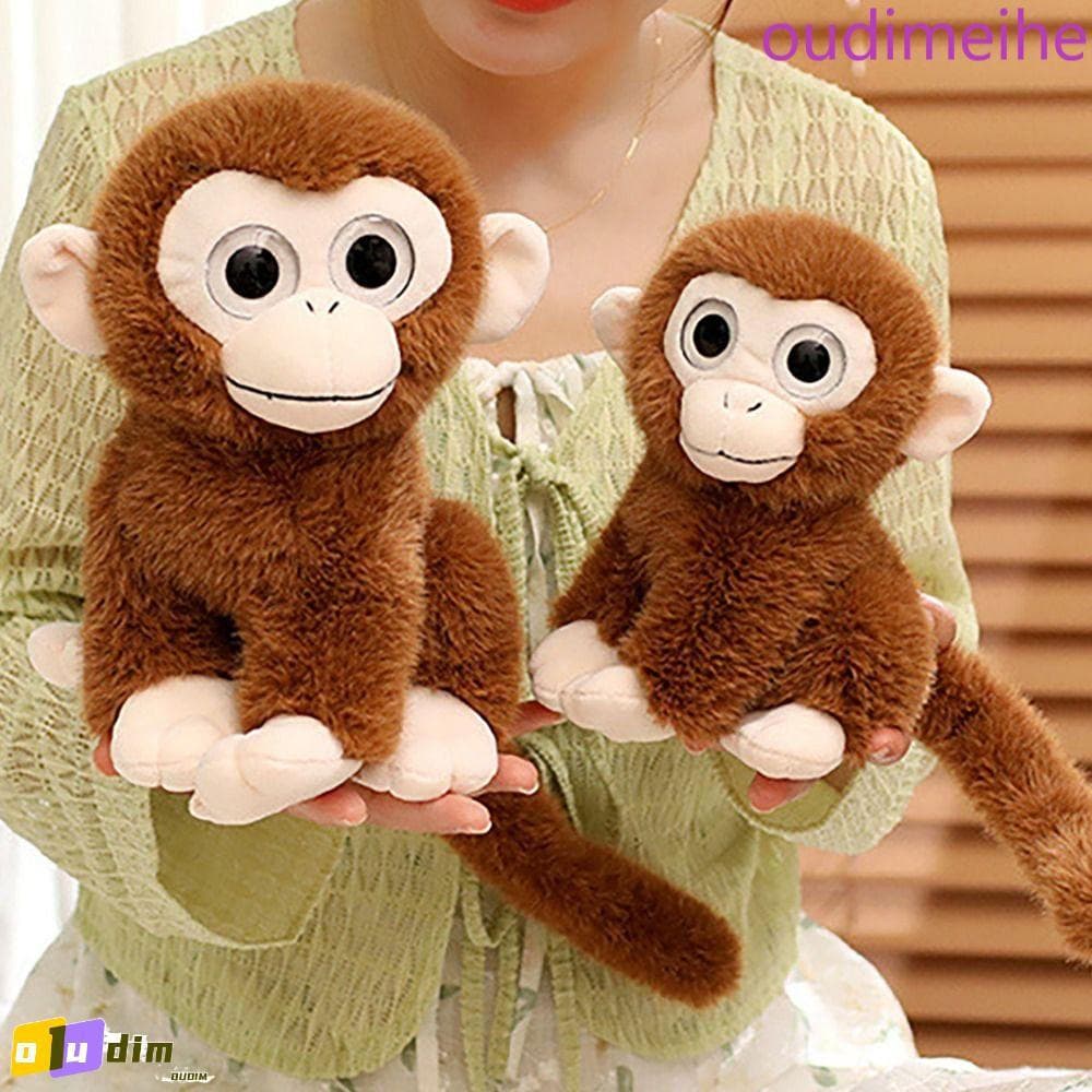 OUDIMEIHE Macaco Dourado Pelúcia , Simulação Brinquedo De De Olhos Grandes , Bonecos Marrom De Bicho